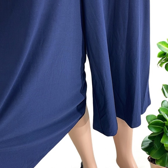 Ralph Lauren Women's Blue Cap Sleeve Wide-Leg Culotte Dress Jumpsuit w/ Pockets - Picture 14 of 16